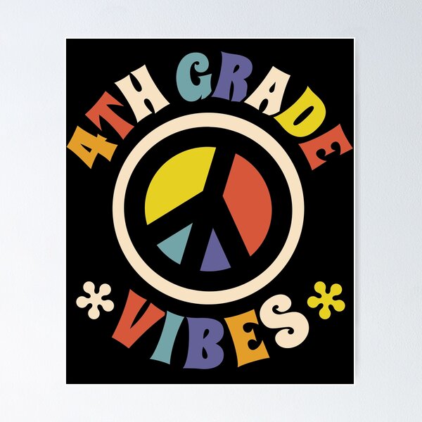 Item preview, Fourth Grade Vibes 4th Grade Peace Sign Back To School designed and sold by pixeljamz.