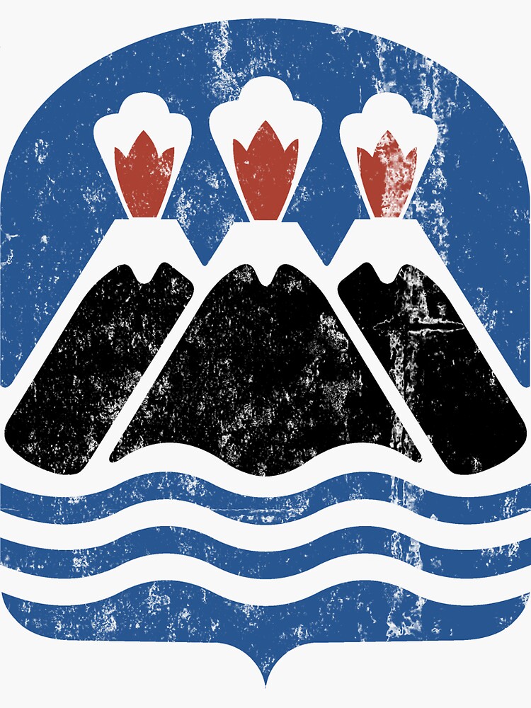 "Kamchatka Volcano flag" Sticker by Rouserabble | Redbubble