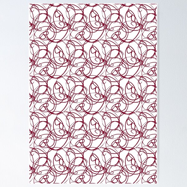 Item preview, Overlapping Swirl Pattern Dark Red designed and sold by noiramcreates.