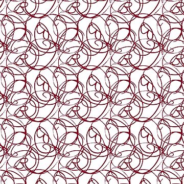 Artwork thumbnail, Overlapping Swirl Pattern Dark Red by noiramcreates