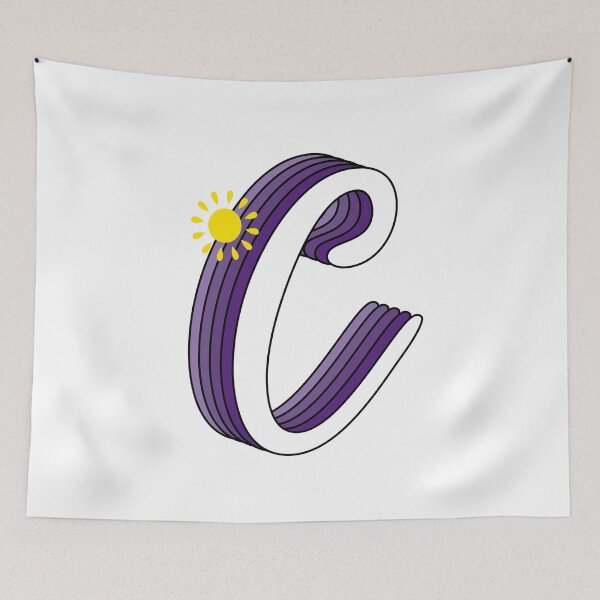 Item preview, Letter C Purple  designed and sold by UniqueDesignHub.