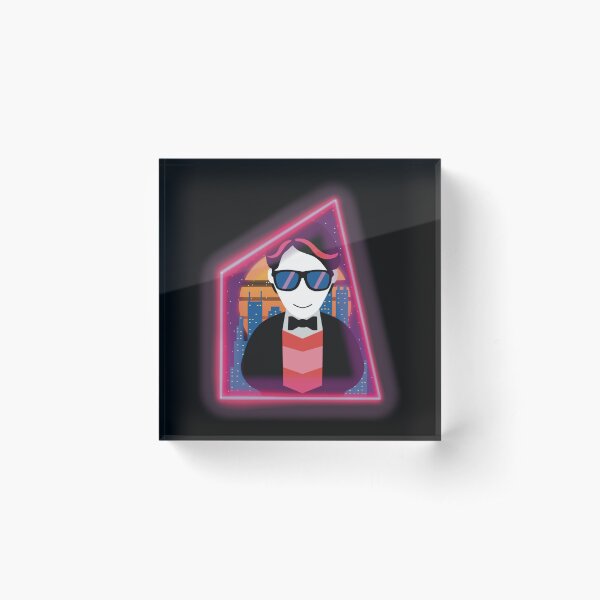 Bowtastic Studios Synthwave Acrylic Block