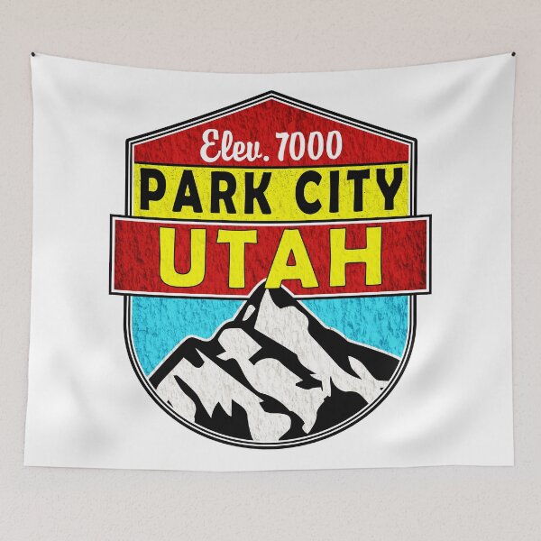 Item preview, PARK CITY UTAH MOUNTAINS SKIING SKI SNOWBOARD CAMPER BIKE DECAL designed and sold by DESTINATIONS DECAL.