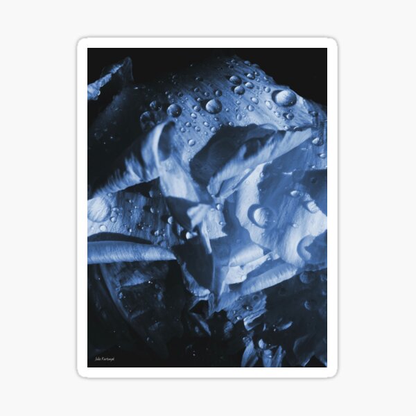 blue and white Sticker