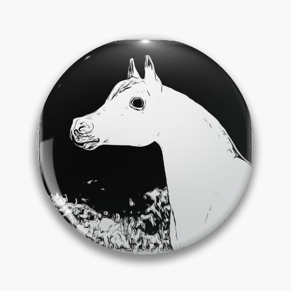 Item preview, Caballo árabe blanco y negro designed and sold by Mimi Foley.