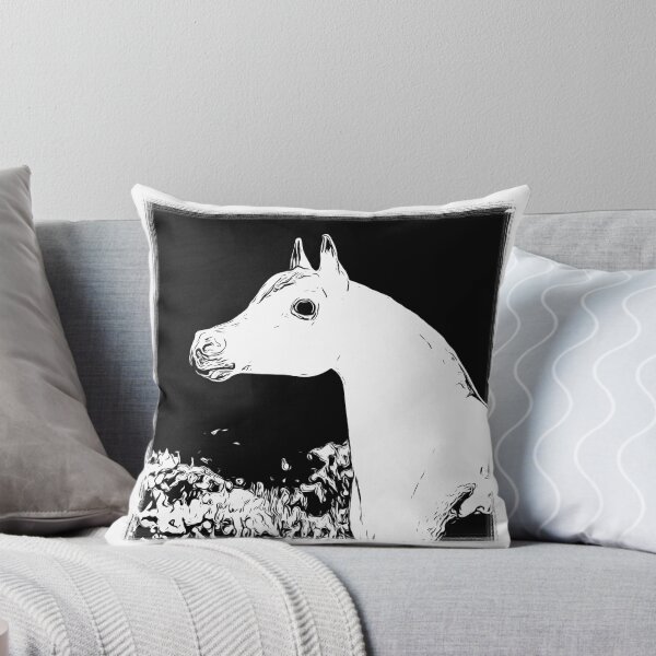 Item preview, Caballo árabe blanco y negro designed and sold by Mimi Foley.