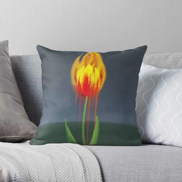 Flame Tulip Throw Pillow
