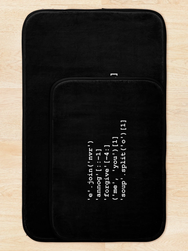 Thumbnail 5 of 6, Bath Mat, Rick Roll In Python Coding designed and sold by ngferewr.