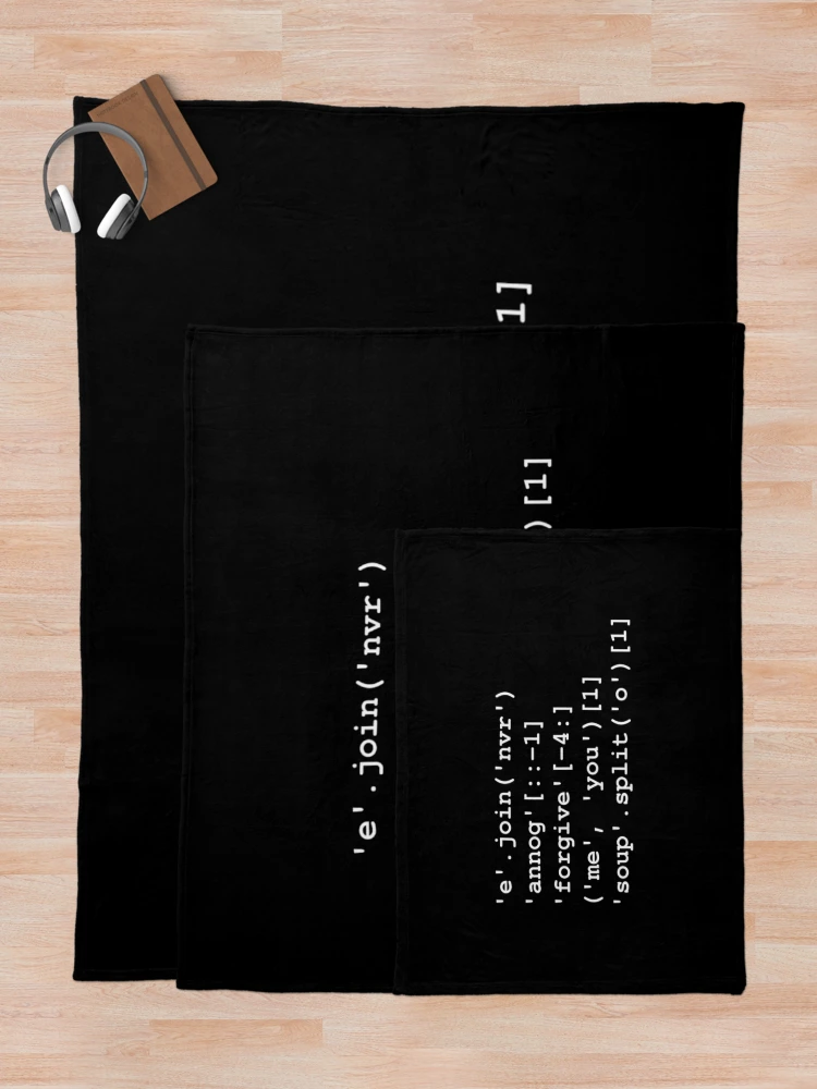 Thumbnail 5 of 6, Throw Blanket, Rick Roll In Python Coding designed and sold by ngferewr.