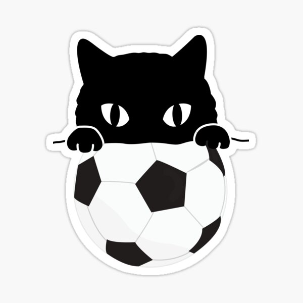 "Black Soccer Cat" Sticker for Sale by Adbigota Redbubble