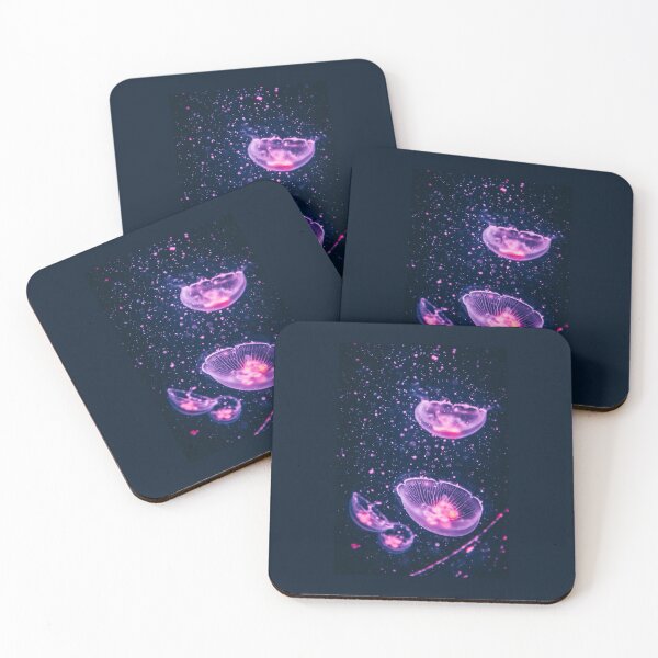 Item preview, four purple jellyfish designed and sold by salvadormat.