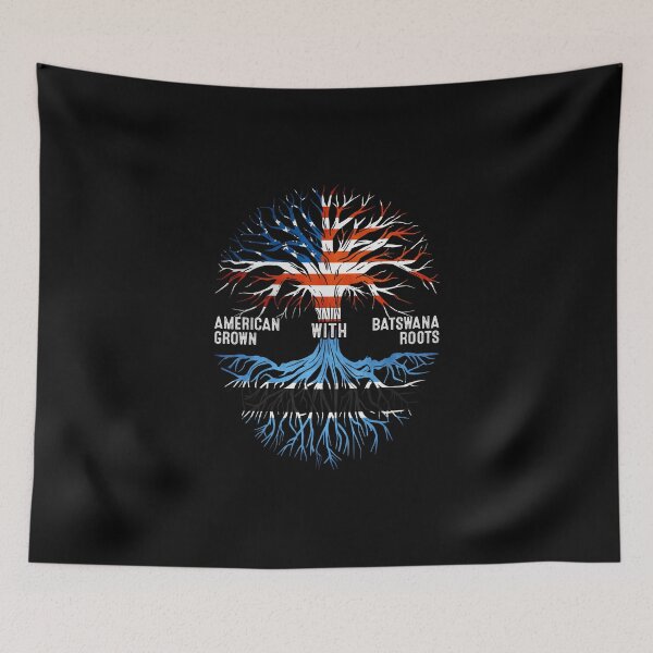 Item preview, American Grown With Batswana Roots Botswana Flag designed and sold by MoHaCo.