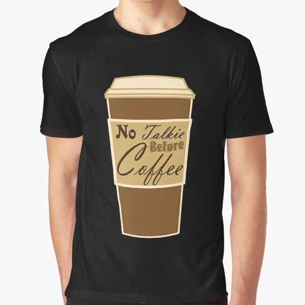 Preppy cartoon paper cup typography no talkie before coffee Essential  T-Shirt for Sale by lfang77