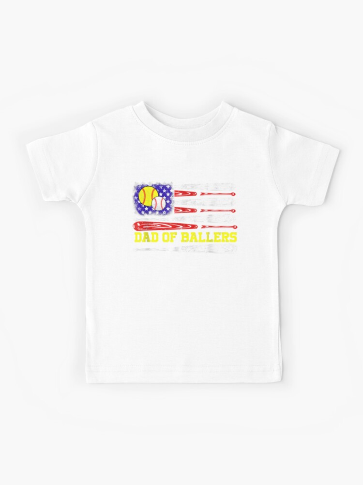 Dad of Ballers Funny Dad of Baseball and Softball Player T-Shirt