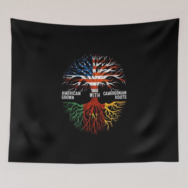 Item preview, American Grown With Cameroonian Roots Tree Cameroon Flag designed and sold by MoHaCo.