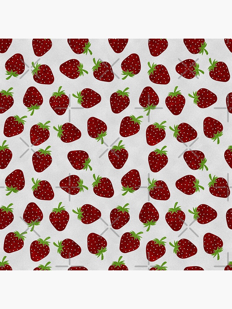 "Strawberries Galore! (White)" Poster for Sale by JadeRyder Redbubble