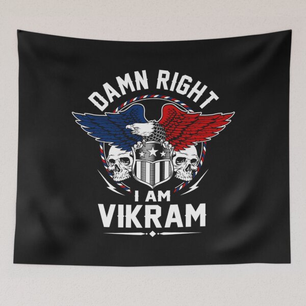 Aperçu de l'œuvre T-shirt Vikram Name - Damn Right I Am Vikram Gift Item Tee créée et vendue par WylerThing.