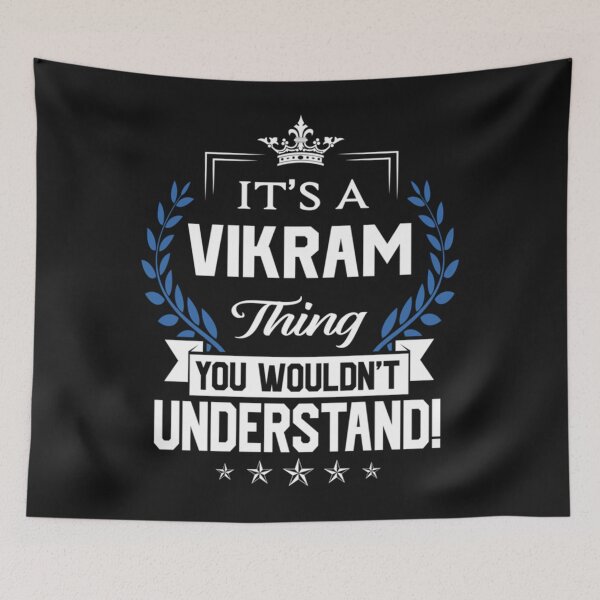 Aperçu de l'œuvre Vikram Name T Shirt - Vikram Things Name 2 Gift Item Tee créée et vendue par WylerThing.