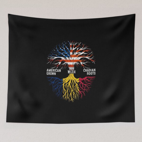 Item preview, American Grown With Chadian Roots Tree Chad Flag designed and sold by MoHaCo.
