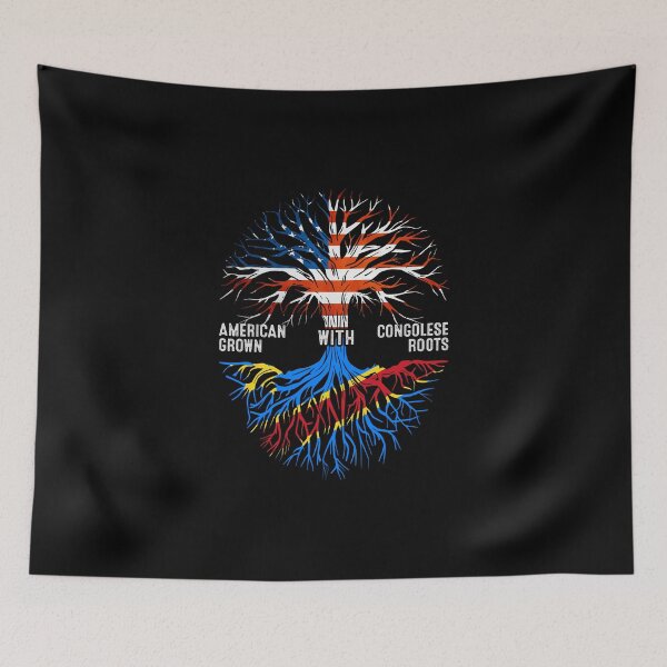Item preview, American Grown With Congolese Roots Tree Democratic Republic of the Congo Flag designed and sold by MoHaCo.