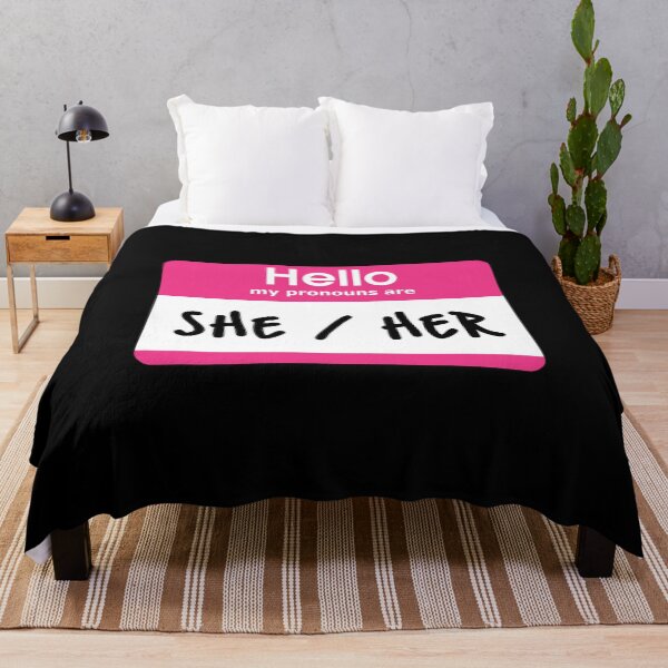 Item preview, Hello My Pronouns Are She Her Pink designed and sold by everything4eva.