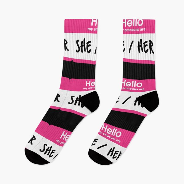 Item preview, Hello My Pronouns Are She Her Pink designed and sold by everything4eva.