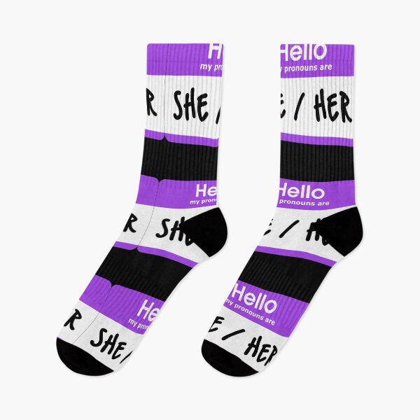 Item preview, Hello My Pronouns Are She Her Purple designed and sold by everything4eva.