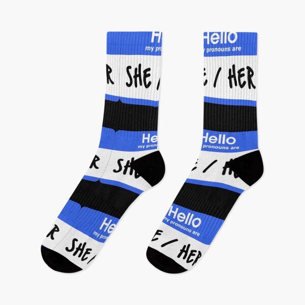 Item preview, Hello My Pronouns Are She Her Blue designed and sold by everything4eva.