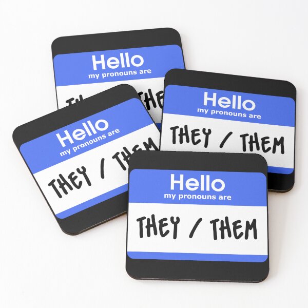 Item preview, Hello My Pronouns Are They Them Blue designed and sold by everything4eva.