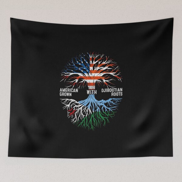Artikelvorschau, American Grown mit dschibutischen Wurzeln Dschibuti-Flagge entworfen und verkauft von MoHaCo.
