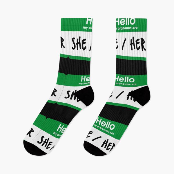 Item preview, Hello My Pronouns Are She Her Green designed and sold by everything4eva.