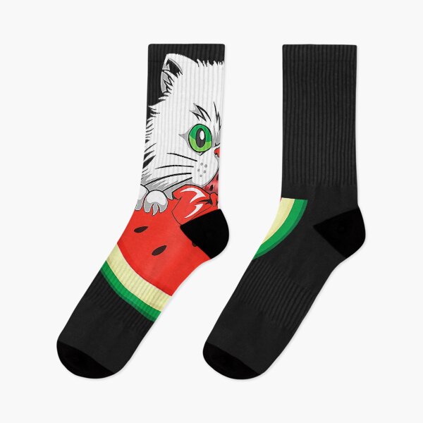 Artikelvorschau, Lustige Katze essen Wassermelonen-Sommer-Ferienzeit-Frucht-Liebhaber entworfen und verkauft von MARYBADILLO.