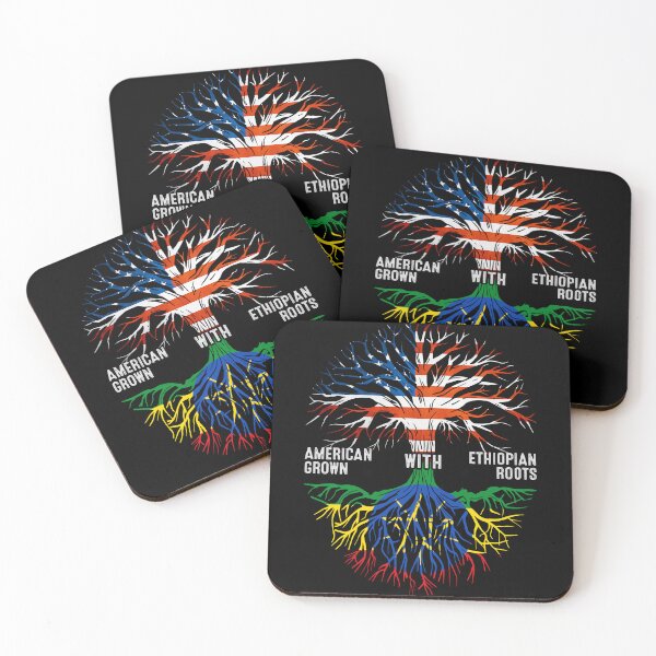 Item preview, American Grown With Ethiopian Roots Tree Ethiopia Flag designed and sold by MoHaCo.