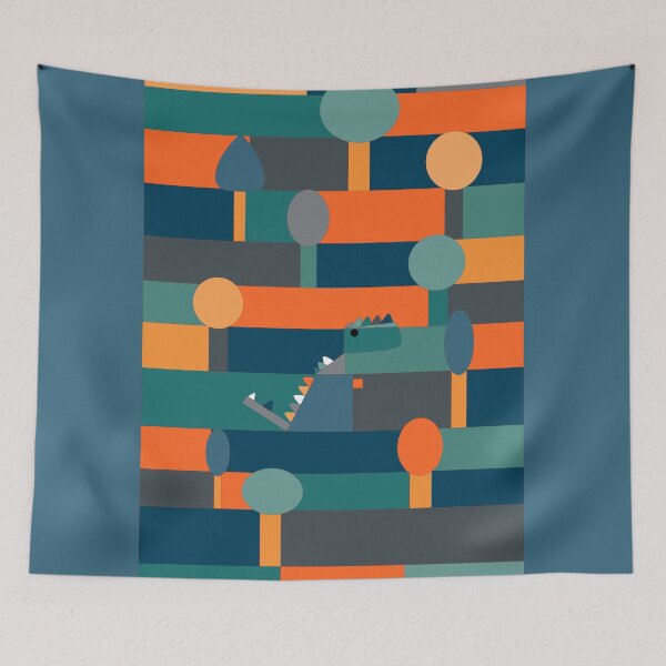 Item preview, Dinosaurs in a rhythmic landscape - like Paul Klee designed and sold by Marla-und-Bob.
