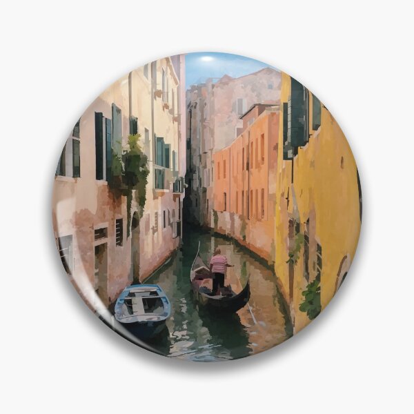 Item preview, Gondolier in Narrow Venice Canal - Watercolour Style designed and sold by WWWC2288.