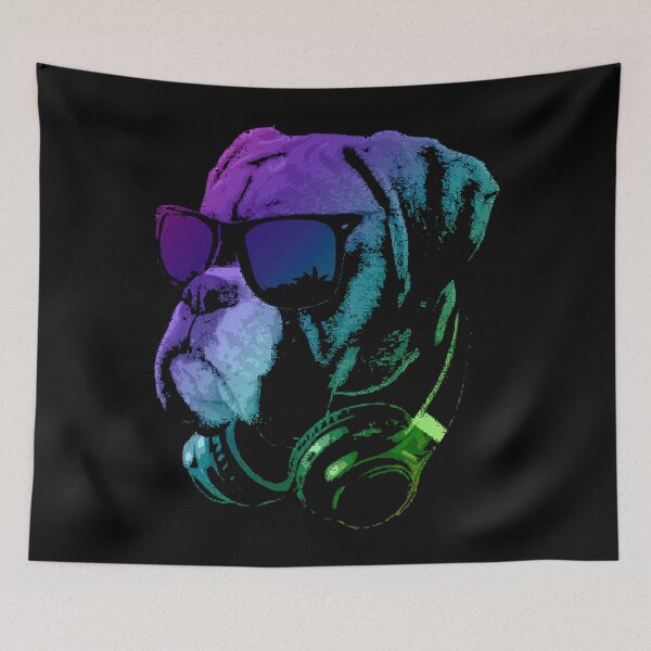 Item preview, DJ Boxer Dog In  Lights  designed and sold by caalsasu.