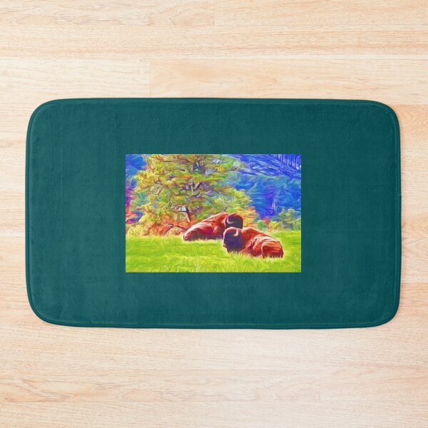 Item preview, Two Lounging Bison    designed and sold by EmtizeeStore.