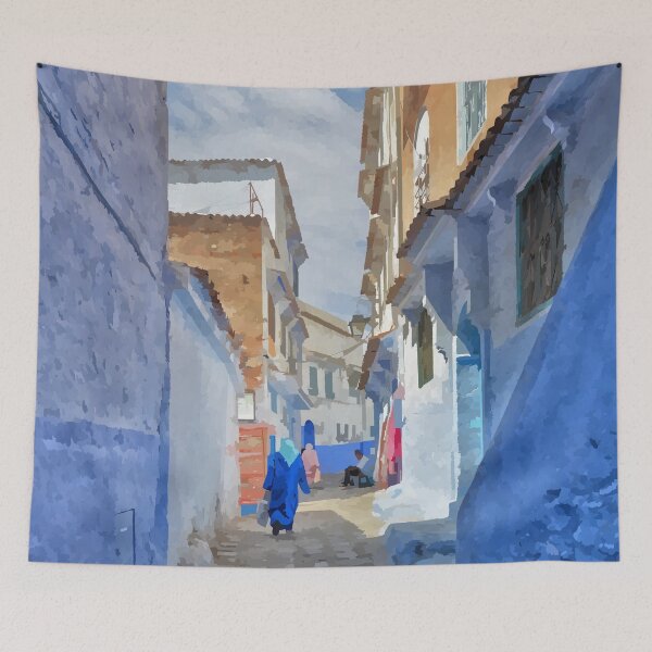 Item preview, Colourful Alley in Morocco - Watercolour Style designed and sold by WWWC2288.