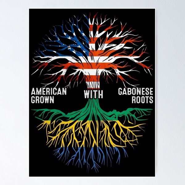 Item preview, American Grown With Gabonese Roots Gabon Flag designed and sold by MoHaCo.