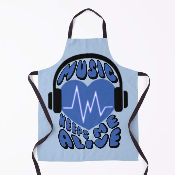 Item preview, Music Keeps Me Alive Heart Headphones Blue designed and sold by everything4eva.