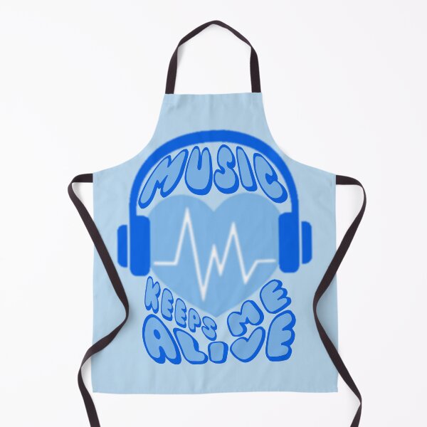 Item preview, Music Keeps Me Alive Heart Headphones Blue designed and sold by everything4eva.