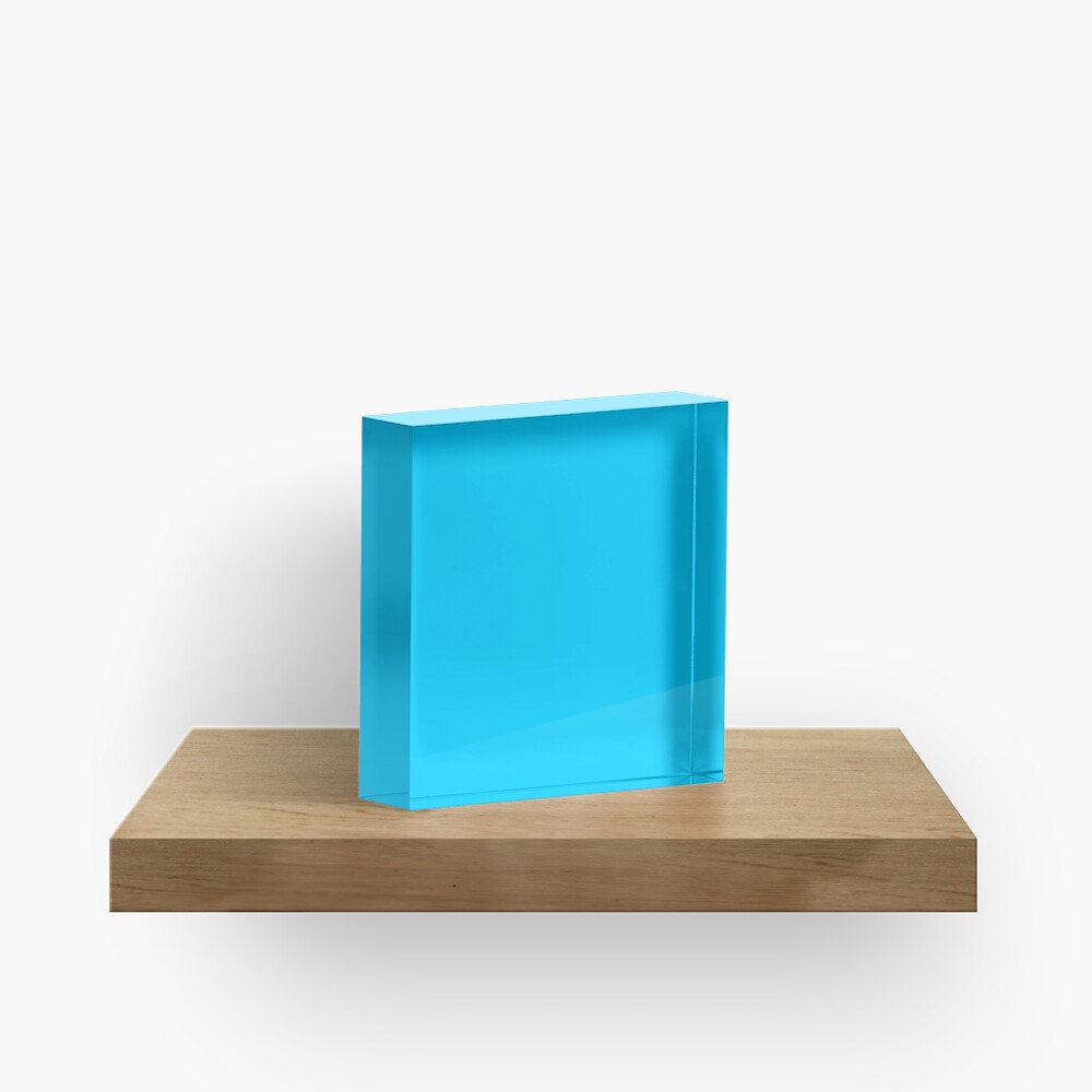 Process Blue Solid Color Decor Acrylic Block