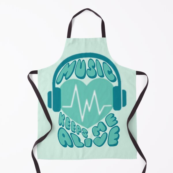 Item preview, Music Keeps Me Alive Heart Headphones Turquoise designed and sold by everything4eva.