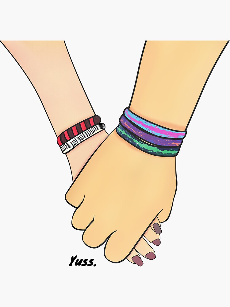 "Hands together for lovers and friends Loving illustration" Sticker