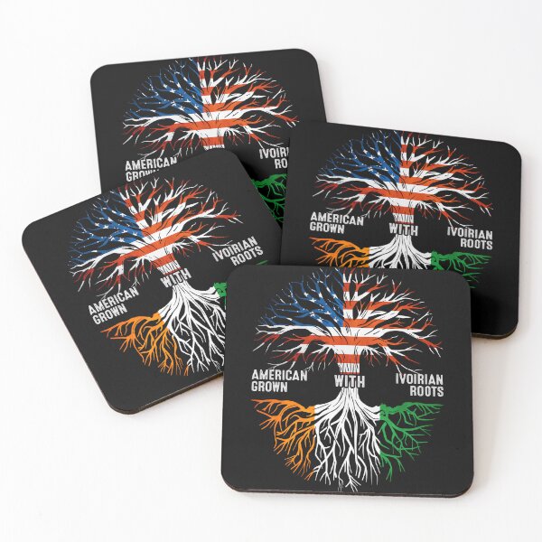 Item preview, American Grown With Ivoirian Roots Côte d'Ivoire Flag designed and sold by MoHaCo.