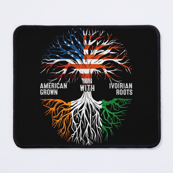Item preview, American Grown With Ivoirian Roots Côte d'Ivoire Flag designed and sold by MoHaCo.