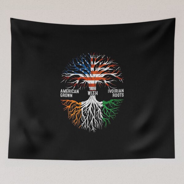 Item preview, American Grown With Ivoirian Roots Côte d'Ivoire Flag designed and sold by MoHaCo.