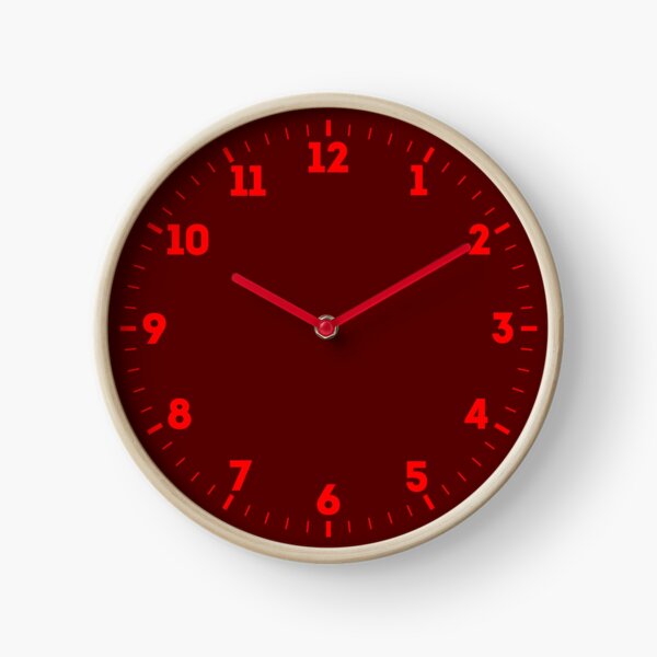 Burgundy Red Solid Color Decor Clock
