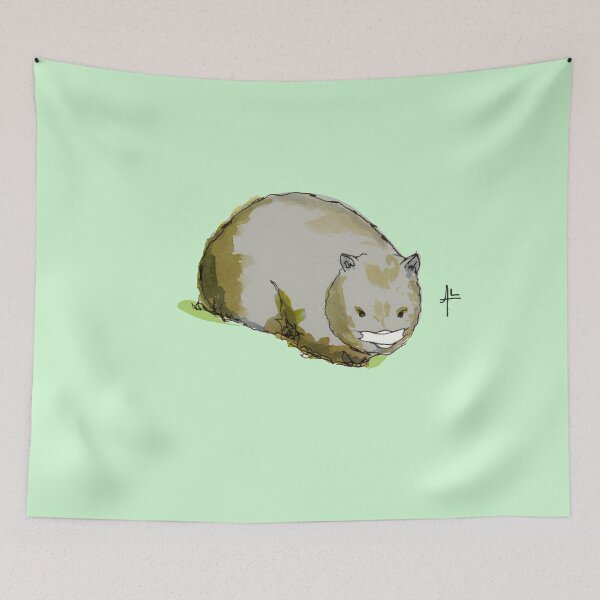 Item preview, Wombat Wears a Mask at the Shops designed and sold by CleanerAir.