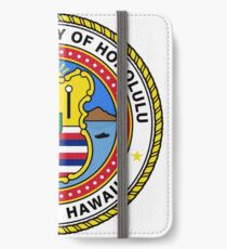 Honolulu coat of arms iPhone Wallet/Case/Skin